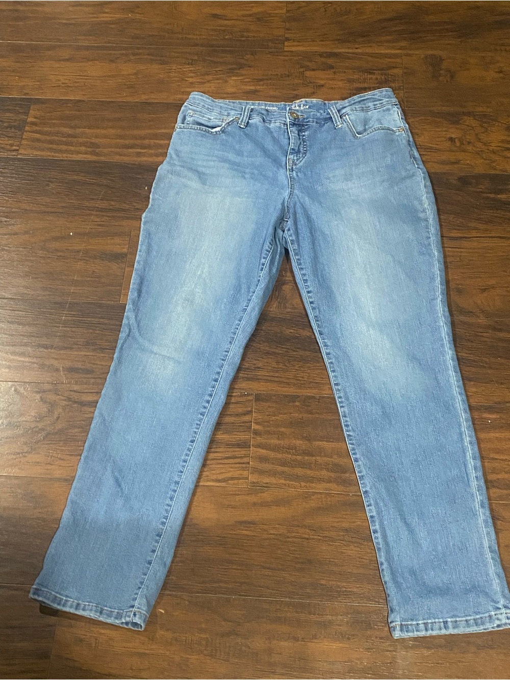 Style & Co. Women's Light Blue Straight Leg Curvy Girlfriend Jeans